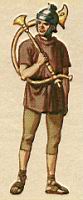 Rome, Soldat, Buccinateur de l'infanterie legere, avec le pantalon emprunte aux gaulois.jpg